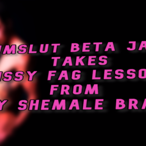 Cumslut Jason takes gay fag lessons from Sexy Shemale Brandy